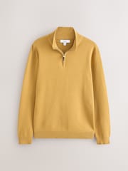 Ochre Yellow Quarter Zip Jumper - Image 6 of 8