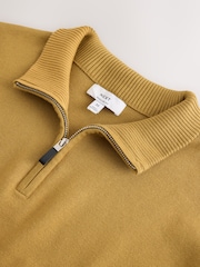 Ochre Yellow Quarter Zip Jumper - Image 7 of 8