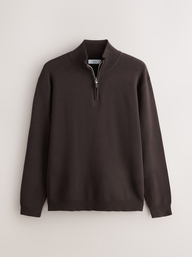 Brown Quarter Zip Jumper - Image 1 of 3