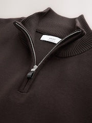 Brown Quarter Zip Jumper - Image 2 of 3