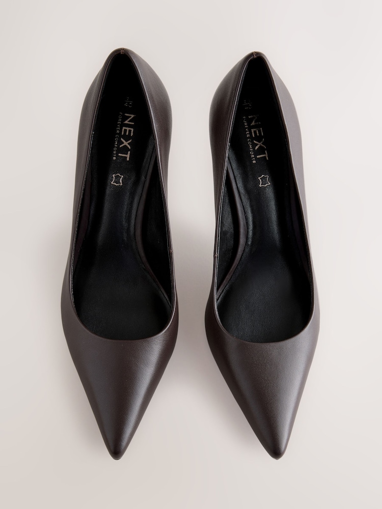 Chocolate Brown Leather Mid Court Shoes - Image 2 of 5