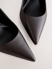 Chocolate Brown Leather Mid Court Shoes - Image 4 of 5