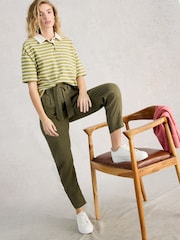 White Stuff Green Hadley Linen Trousers - Image 2 of 6