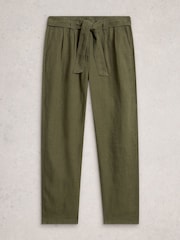 White Stuff Green Hadley Linen Trousers - Image 6 of 6
