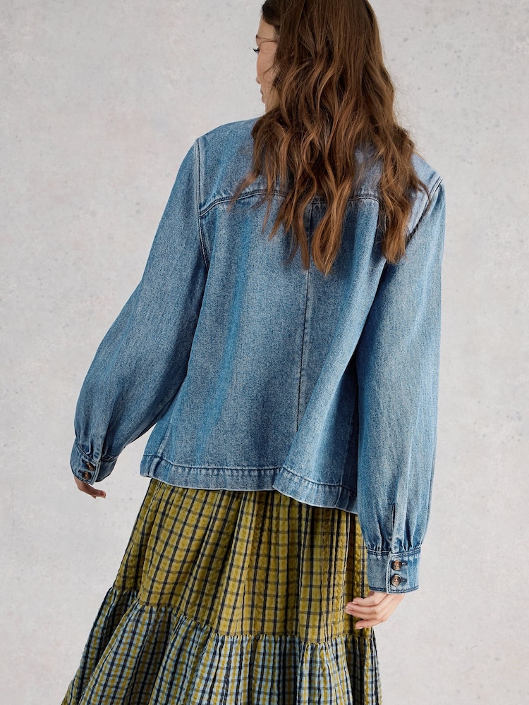 White Stuff Blue Demi Utility Denim Jacket - Image 2 of 6 White Stuff Blue Demi Utility Denim Jacket - Image 2 of 6