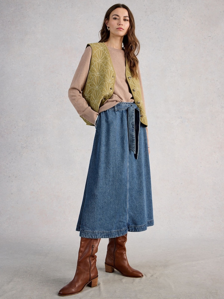 White Stuff Blue Lexi Denim Midi Skirt - Image 1 of 6 White Stuff Blue Lexi Denim Midi Skirt - Image 1 of 6