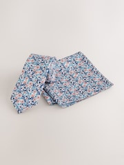 White Ditsy Tie and Pocket Square Set - Image 1 of 4