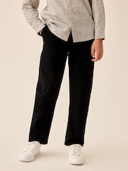Black Loose Fit Stretch Chino Trousers (3-17yrs) - Image 1 of 7