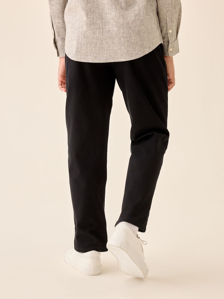 Black Loose Fit Stretch Chino Trousers (3-17yrs) - Image 2 of 7 Black Loose Fit Stretch Chino Trousers (3-17yrs) - Image 2 of 7
