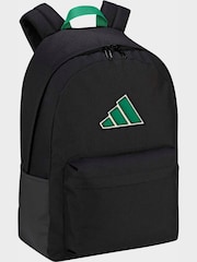 adidas Black/Green Essentials Logo Backpack - Image 1 of 1