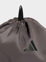 adidas Charcoal Grey 3 Stripe Gymsack - Image 3 of 4