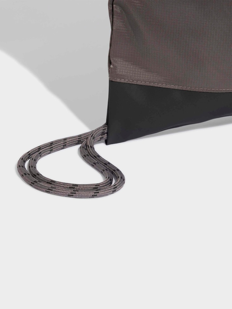 adidas Charcoal Grey 3 Stripe Gymsack - Image 4 of 4