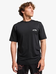 Billabong Black Arch Wave Short Sleeve Logo Rash Vest T-Shirt - Image 1 of 4