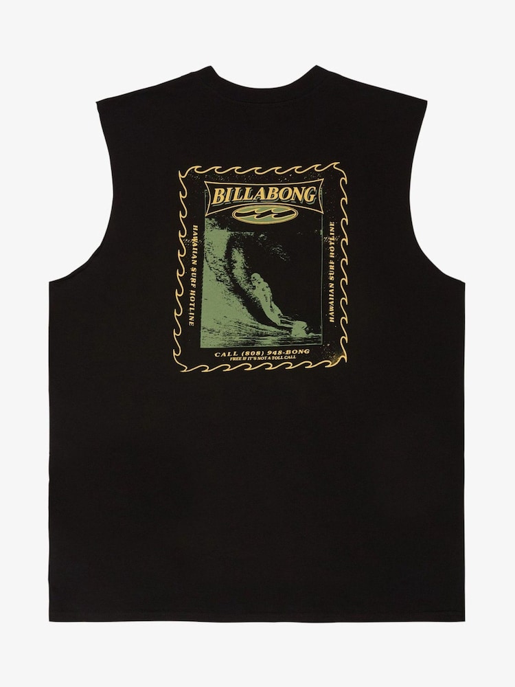 Billabong Poster Backprint Graphic Logo Muscle Black Tank - Εικόνα 2 από 2