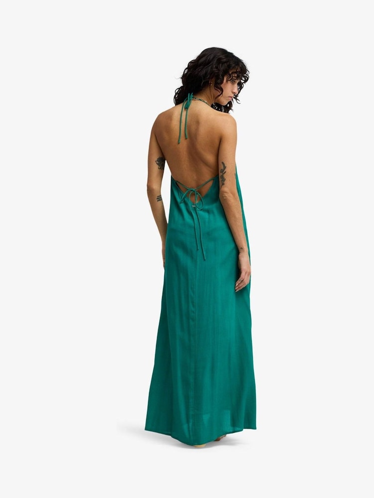 Buy Billabong Blue Tiered Colorblock Halterneck Dress from Next Oman