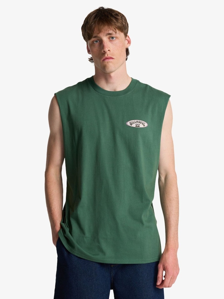 Billabong Green RE Issue Backprint Graphic Logo Muscle Tank - Εικόνα 1 από 5