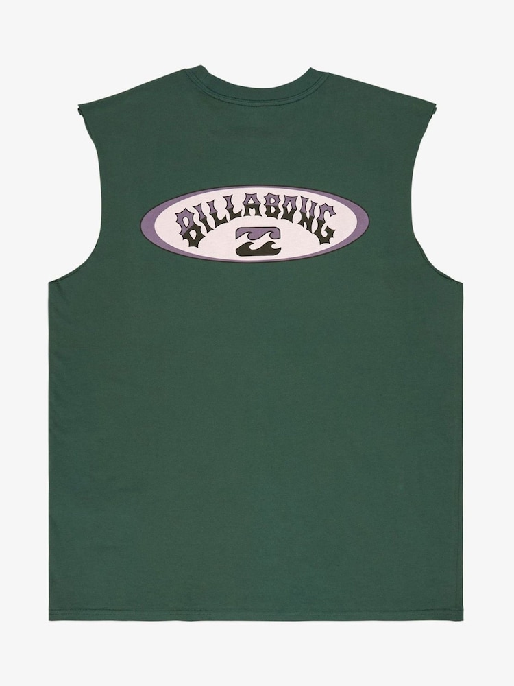 Billabong Green RE Issue Backprint Graphic Logo Muscle Tank - Εικόνα 5 από 5