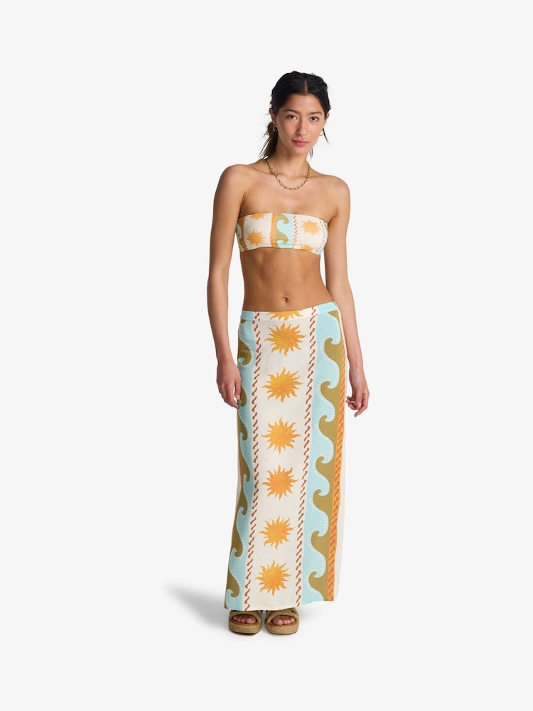 Billabong Tides Call Jersey Natural Midi Skirt - Image 1 of 5