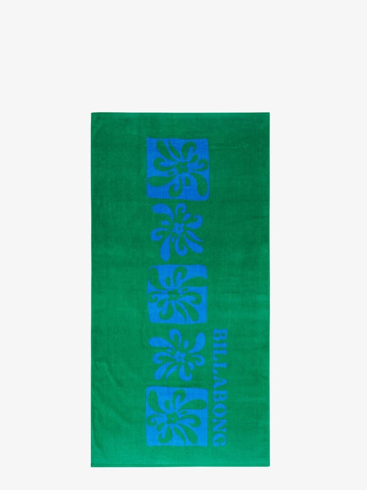 Billabong Green Lie Down Floral Graphic Beach Towel - Image 1 of 2