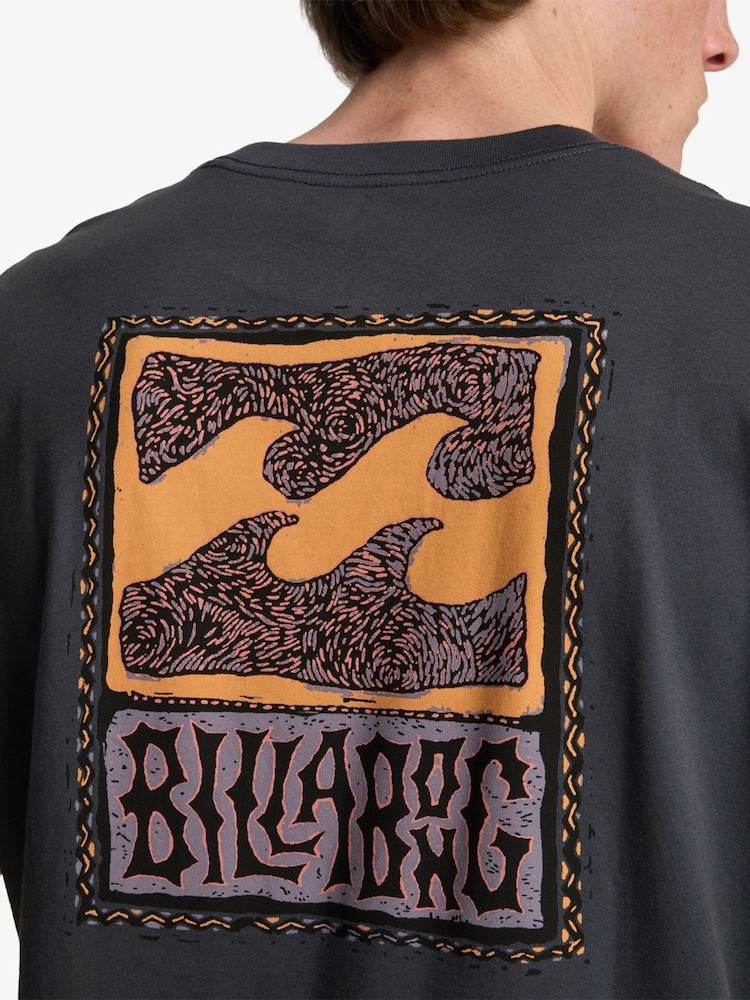 Billabong Blue Stamp Backprint Graphic Logo Short Sleeve T-Shirt - Image 4 of 4