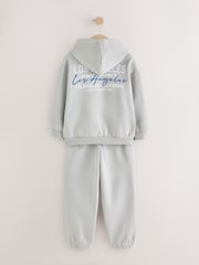 Grey Back Print Relaxed Fit Heavy Weight Hoody Jogger Set (3-16yrs) - Image 3 of 5