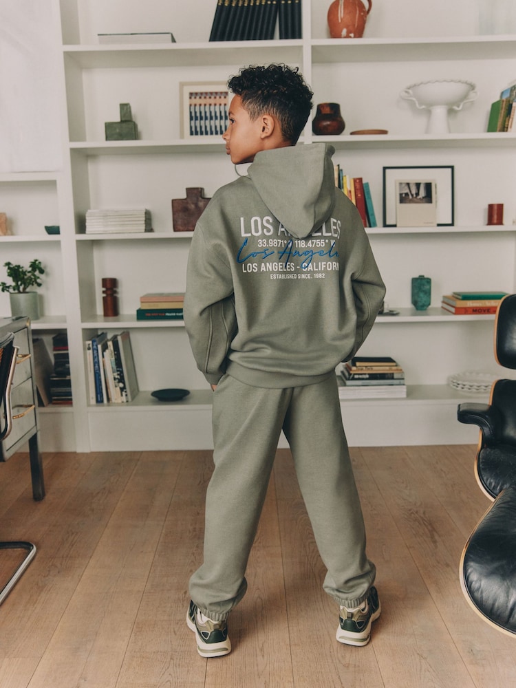 Soft Green Back Print Relaxed Fit Heavy Weight Hoody Jogger Set (3-16yrs) - Image 4 of 4 Soft Green Back Print Relaxed Fit Heavy Weight Hoody Jogger Set (3-16yrs) - Image 4 of 4