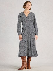 White Stuff Blue Petite Megan Jersey Dress - Image 1 of 6