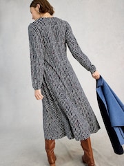 White Stuff Blue Petite Megan Jersey Dress - Image 2 of 6
