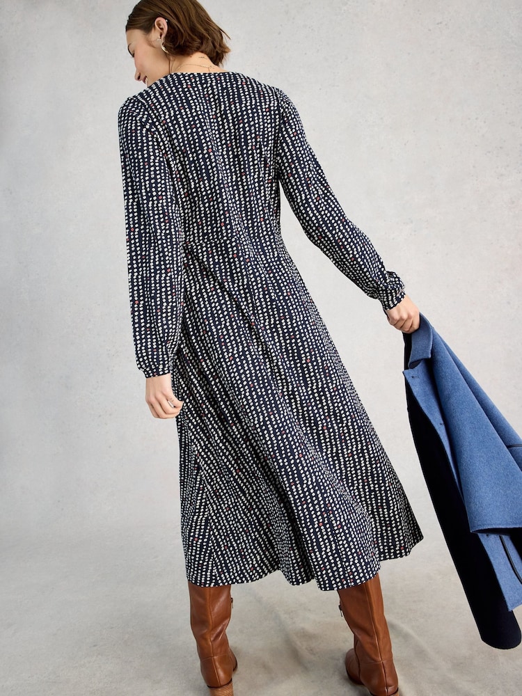 White Stuff Blue Petite Megan Jersey Dress - Image 2 of 6