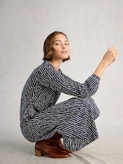 White Stuff Blue Petite Megan Jersey Dress - Image 3 of 6