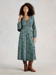 White Stuff Blue Megan Jersey Dress - Image 3 of 6