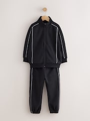 Black Sporty Zip Through Joggers Set (3-16yrs) - Image 1 of 5