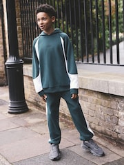 Green Colourblock Joggers & Hoodie Set (3-16yrs) - Image 1 of 6