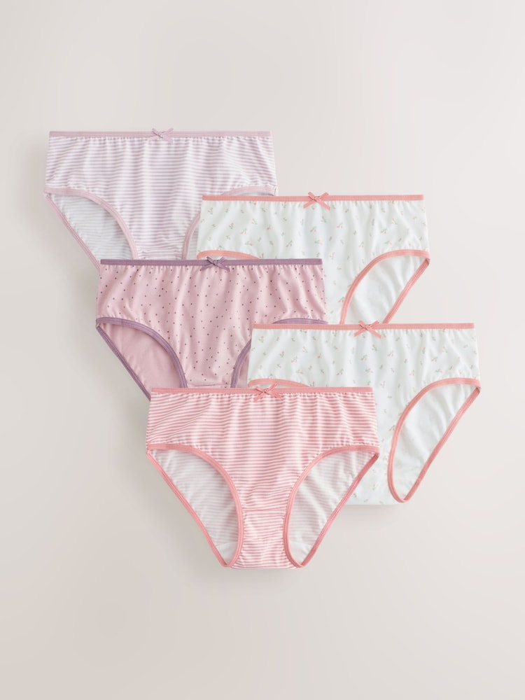 Purple Ditsy Print Briefs 5 Pack (1.5-16yrs) - Image 1 of 9 Purple Ditsy Print Briefs 5 Pack (1.5-16yrs) - Image 1 of 9