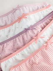 Purple Ditsy Print Briefs 5 Pack (1.5-16yrs) - Image 8 of 9