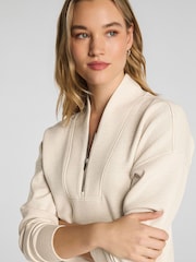 SPANX Cream AirEssentials® Shawl Collar Half Zip Sweat Top - Image 4 of 5