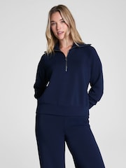SPANX Blue AirEssentials® Half Zip Sweat Top - Image 1 of 6