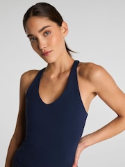 Blau - SPANX Active Tanktop mit V-Ausschnitt und integriertem BH - Bild 3 von 4