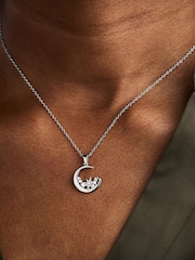 Olivia Burton Silver Tone Celestial Cluster Moon Necklace - Image 3 of 4