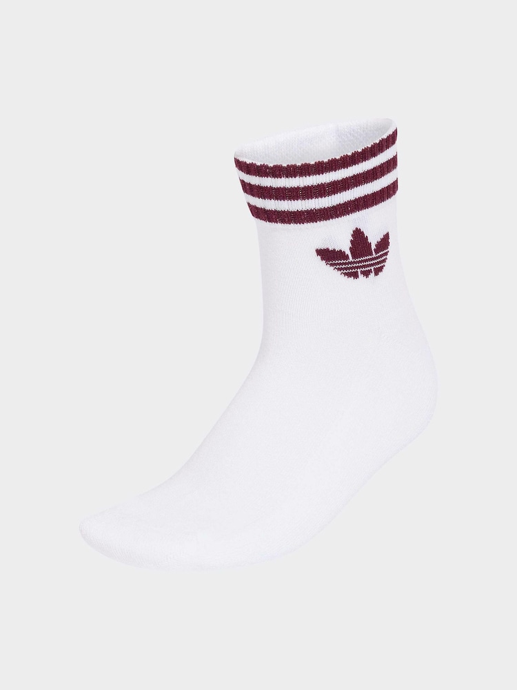 Blanco/rosa - Al tobillo - 3 pares de calcetines con tres rayas de adidas Originals - Imagen 1 de 3