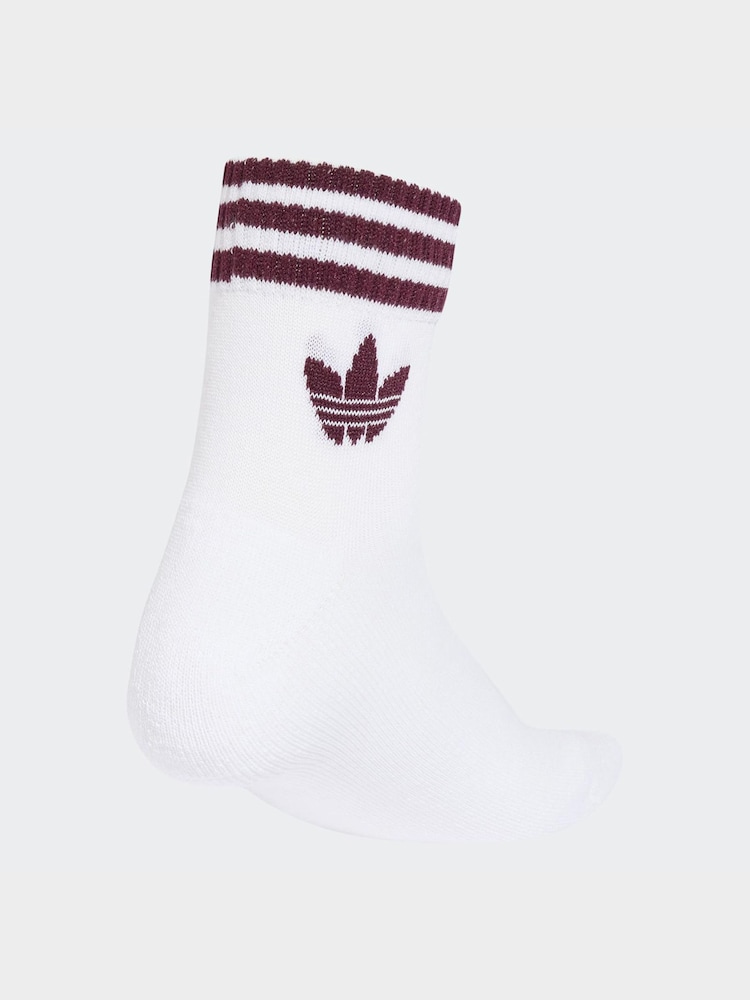 Blanco/rosa - Al tobillo - 3 pares de calcetines con tres rayas de adidas Originals - Imagen 2 de 3
