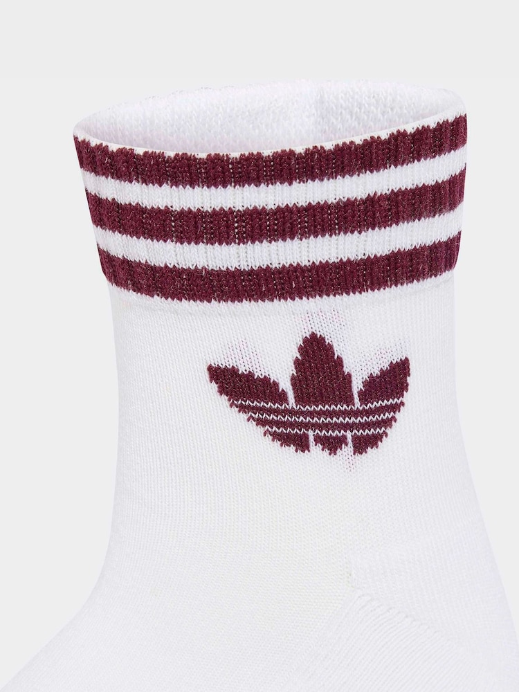 Blanco/rosa - Al tobillo - 3 pares de calcetines con tres rayas de adidas Originals - Imagen 3 de 3