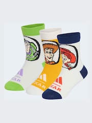 adidas Grey/White Kids Disney Toy Story Crew Socks 3 Pack - Image 1 of 4