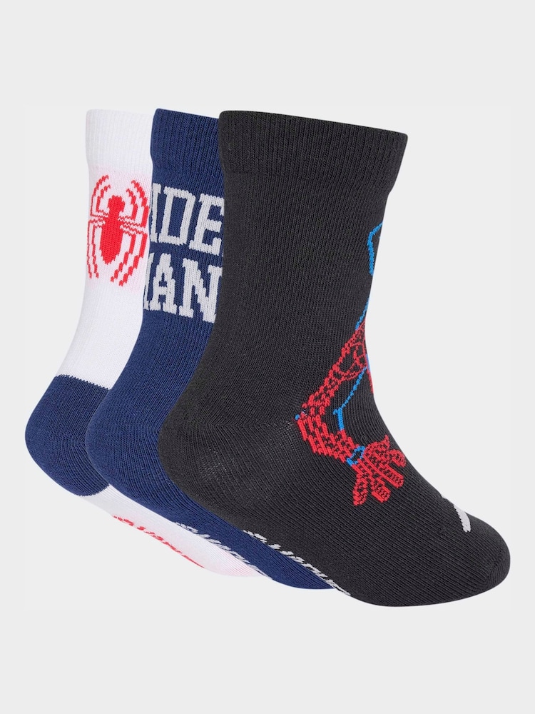 adidas Kids x Marvel Spider-Man Crew Socks 3 Pack - Imagen 1 de 4