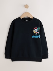 Black Regular Fit Graphic Crew Neck Sweater (3-16yrs) - Image 1 of 4