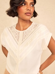 Love & Roses Ivory Lace Insert Top - Image 1 of 4