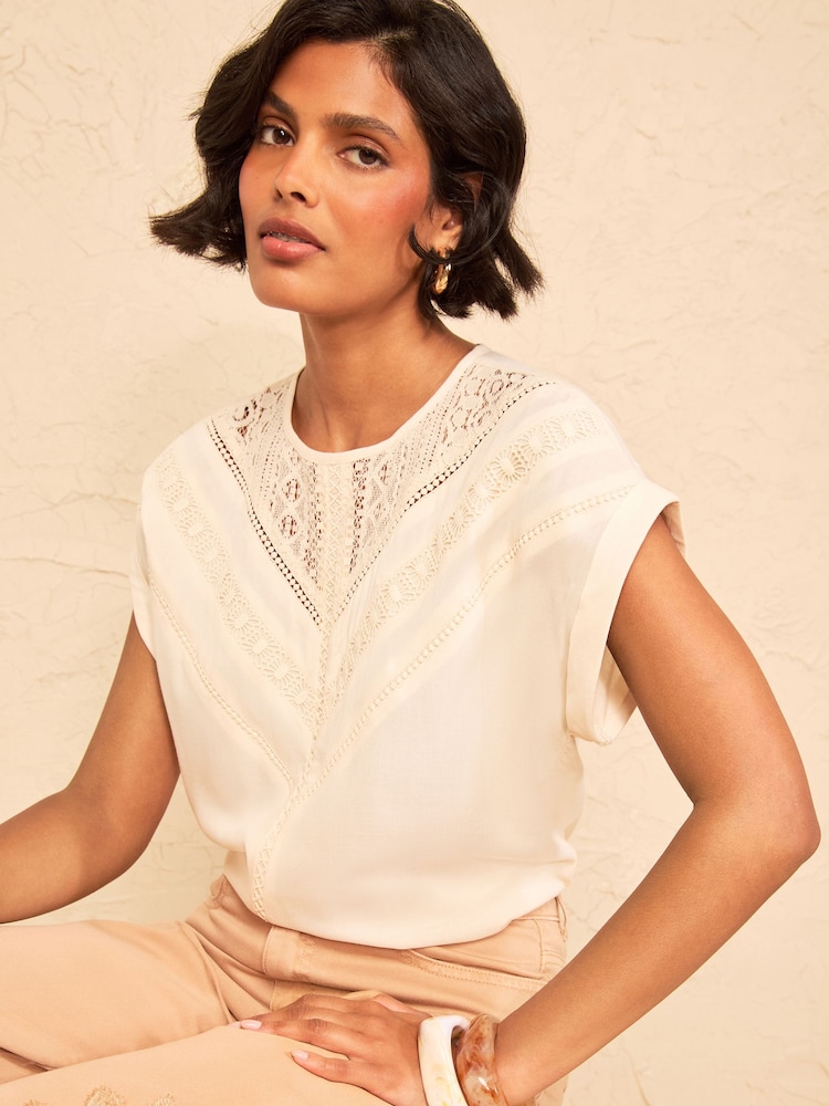 Love & Roses Ivory Lace Insert Top - Image 2 of 4
