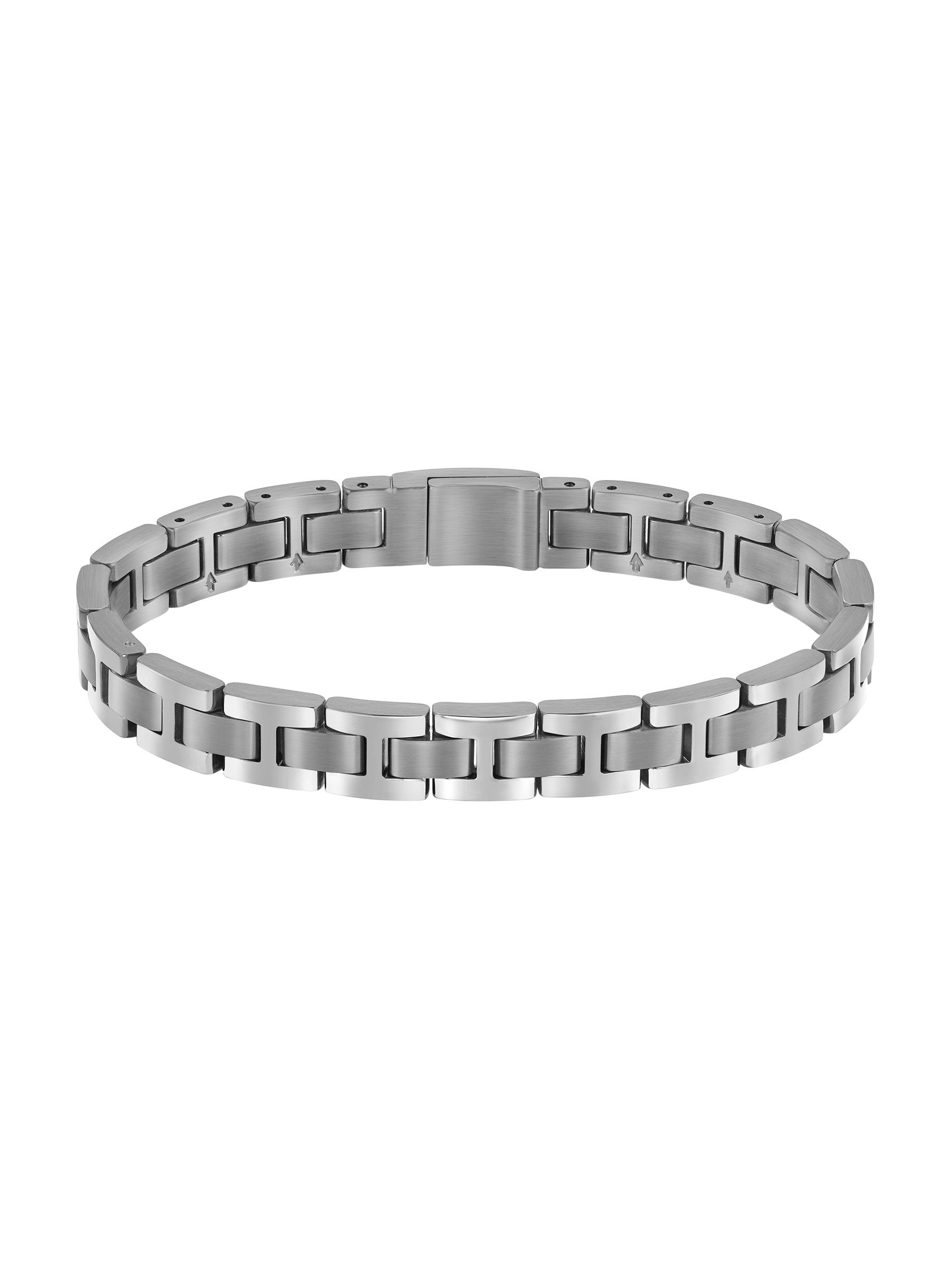 Boss Men's Metal Link Bracelet with Magnetic Closure - Silver - Image 4