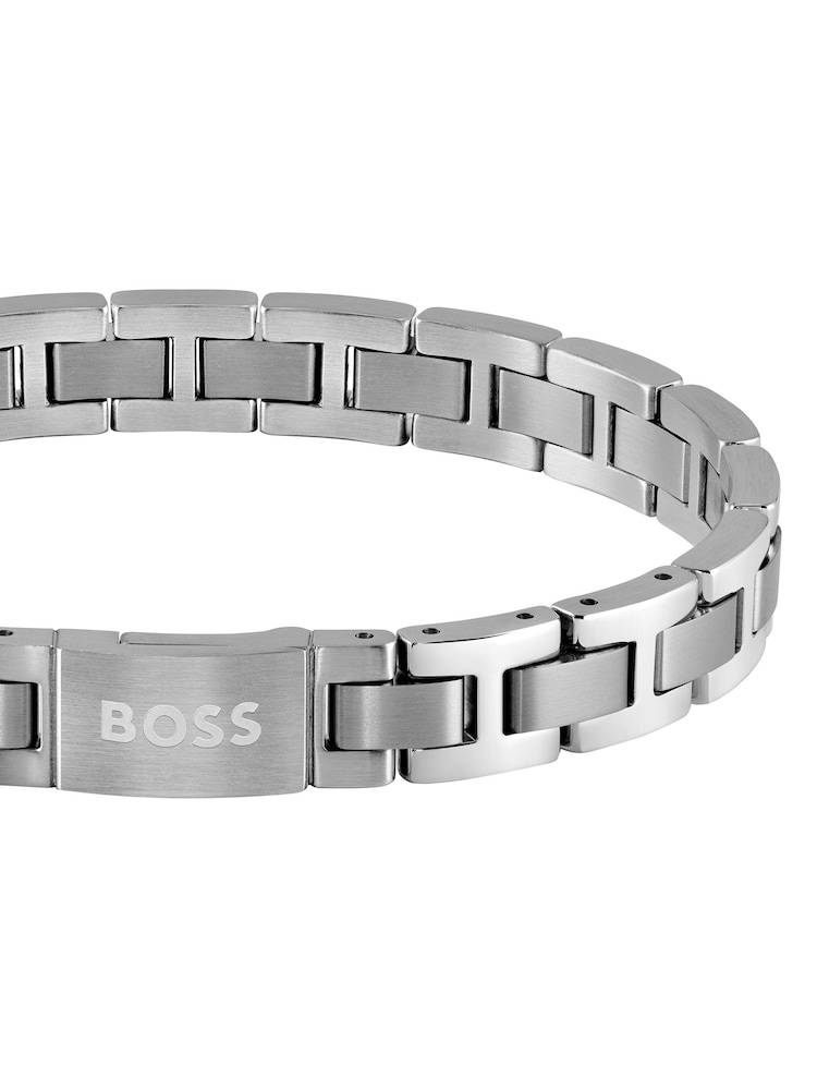 BOSS Silver Tone Gents Metal Link Essentials Stainless Steel Bracelet - Image 3 of 3 BOSS Silver Tone Gents Metal Link Essentials Stainless Steel Bracelet - Image 3 of 3