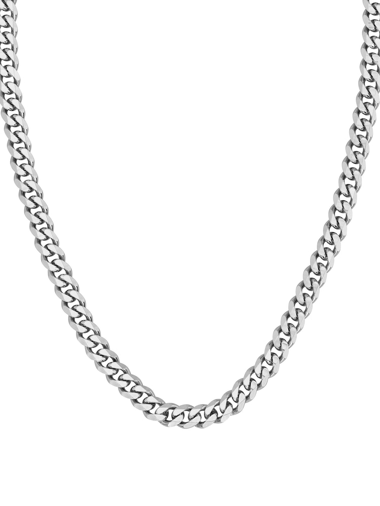 BOSS Silver Tone Gents Chain for Him Stainless Steel Necklace - Image 2 of 3 BOSS Silver Tone Gents Chain for Him Stainless Steel Necklace - Image 2 of 3